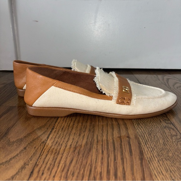 Aerosoles Comfortable Women's Collapsible Back Loafer in Cream Canvas Fabric Sz8 - Picture 4 of 12